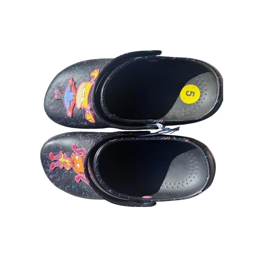 Rugrats Clogs Kids Size 5‎ Black Angelica Susie Nickelodeon NWT